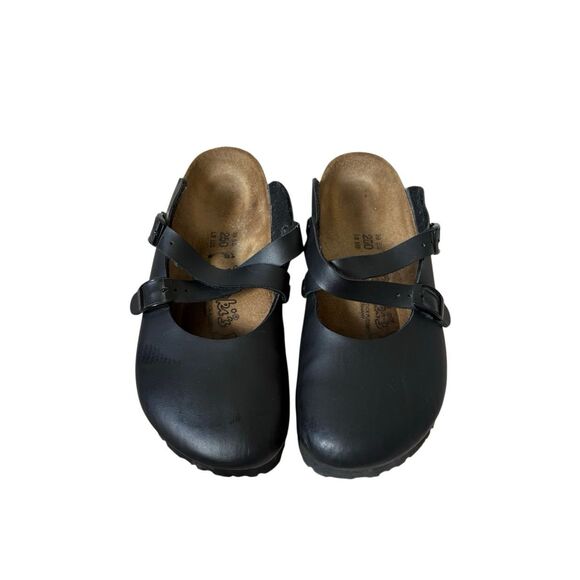 Birkenstock Birki’s Dorian Leather Slip On Clog Black size 39 Narrow Cross Strap - Picture 1 of 9